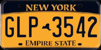 NY license plate GLP3542