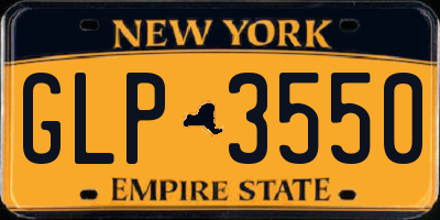 NY license plate GLP3550