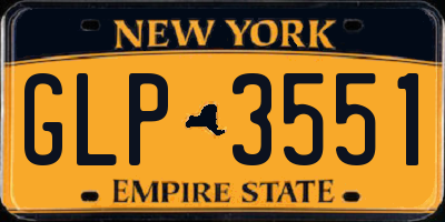 NY license plate GLP3551