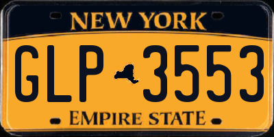 NY license plate GLP3553
