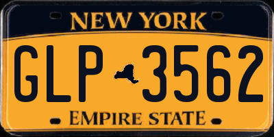 NY license plate GLP3562