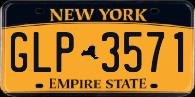 NY license plate GLP3571