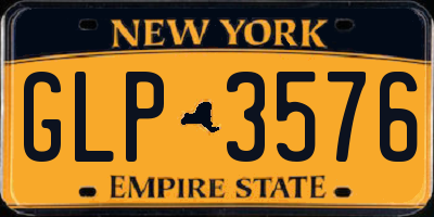 NY license plate GLP3576