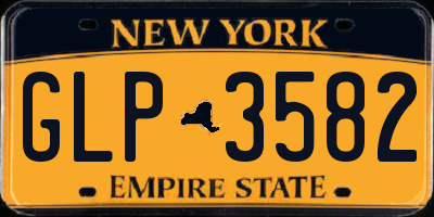 NY license plate GLP3582