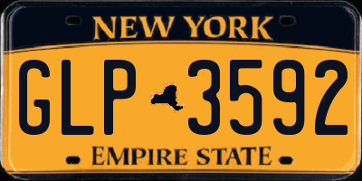 NY license plate GLP3592