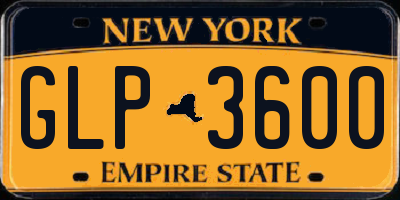 NY license plate GLP3600