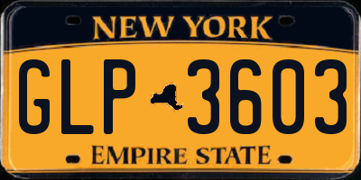 NY license plate GLP3603
