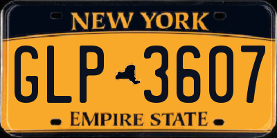 NY license plate GLP3607