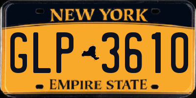 NY license plate GLP3610