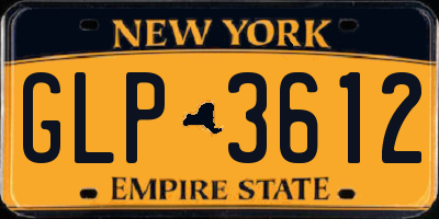 NY license plate GLP3612