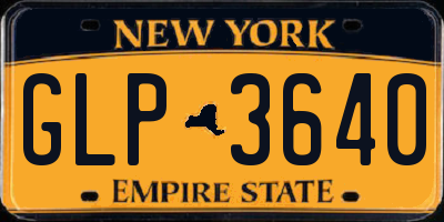 NY license plate GLP3640