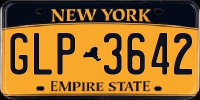 NY license plate GLP3642