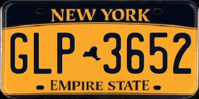 NY license plate GLP3652
