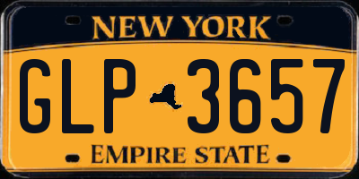 NY license plate GLP3657