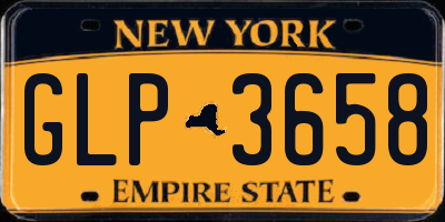 NY license plate GLP3658
