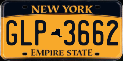 NY license plate GLP3662