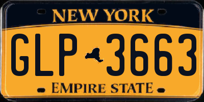 NY license plate GLP3663