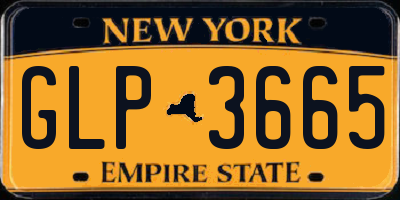 NY license plate GLP3665