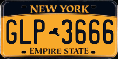NY license plate GLP3666