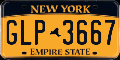 NY license plate GLP3667