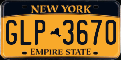 NY license plate GLP3670