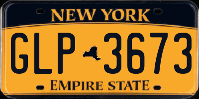 NY license plate GLP3673