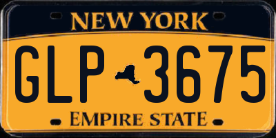 NY license plate GLP3675