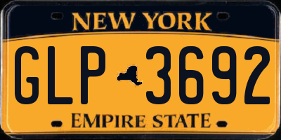 NY license plate GLP3692