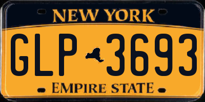 NY license plate GLP3693