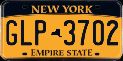 NY license plate GLP3702