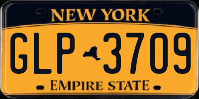 NY license plate GLP3709