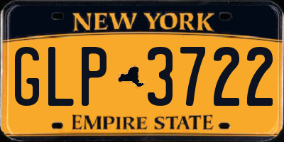 NY license plate GLP3722