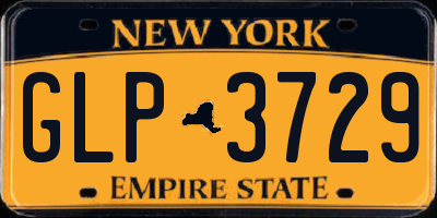 NY license plate GLP3729