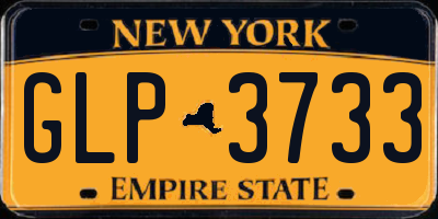 NY license plate GLP3733