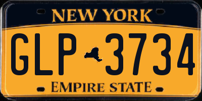 NY license plate GLP3734