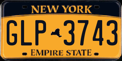 NY license plate GLP3743