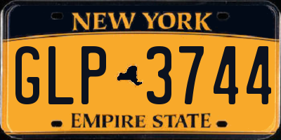 NY license plate GLP3744