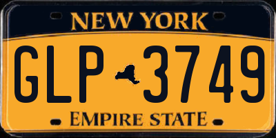 NY license plate GLP3749