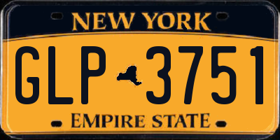 NY license plate GLP3751