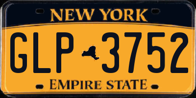 NY license plate GLP3752