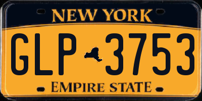 NY license plate GLP3753
