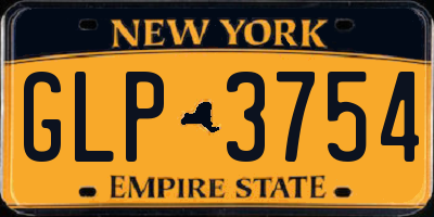 NY license plate GLP3754