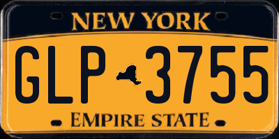 NY license plate GLP3755