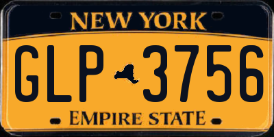 NY license plate GLP3756