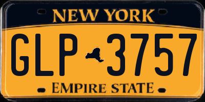 NY license plate GLP3757