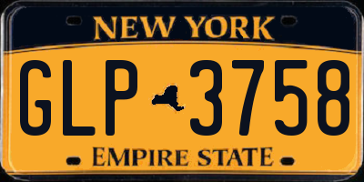 NY license plate GLP3758