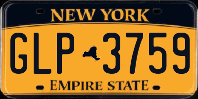 NY license plate GLP3759