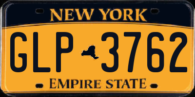 NY license plate GLP3762