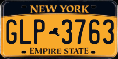 NY license plate GLP3763