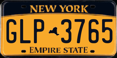NY license plate GLP3765